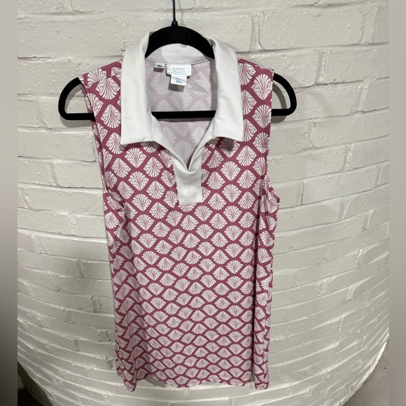 Sigrid Olsen Dresses & Skirts - Sigrid Olsen Pink Shell Pattern Sleeveless Golf Dress
